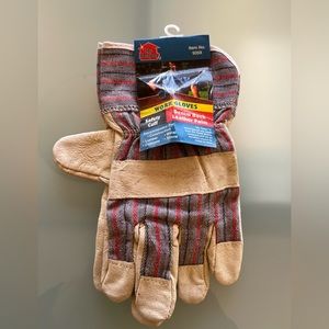 New Firm Grip Blue Suede Cowhide Leather and Denim Work Gloves 🧤 multipurpose L